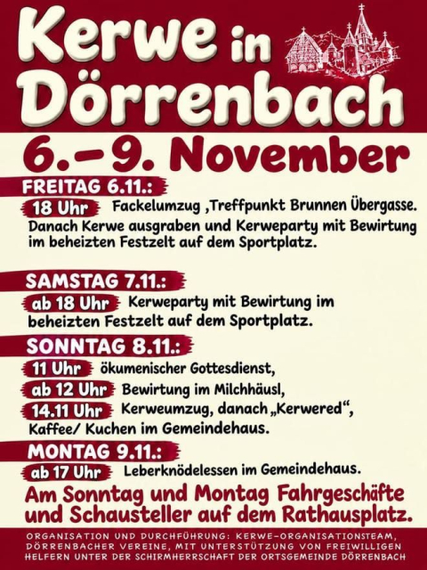 Kerwe 2026 in Dörrenbach Programm